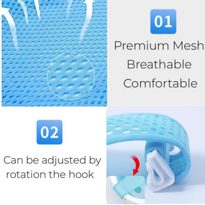 Baby Bath Seat Mat Infant Bathing Support Mat with Five Safety Support Corner Adjustable Antiskid Bath Net Cushion Baby Shower Net Pad Comfortable Baby Bathtub Sling