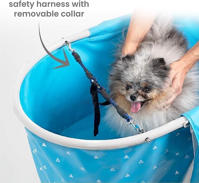 Furesh Portable Foldable Dog Bathtub for Small & Medium Dogs (Blue) | Lightweight aluminum frame with elevated design for comfortable bathing and easy storage.