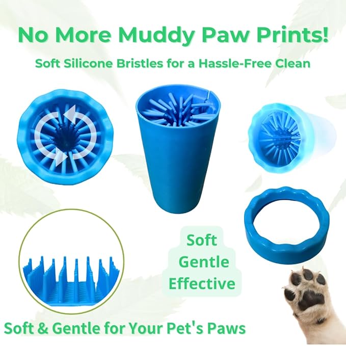 Portable Dog Paw Cleaner - Premium Quality, Eco-Friendly Silicone, Blue, Medium + Large Size for Pet Supplies and Accessories (Pink)