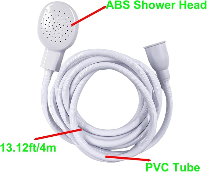 13.12ft/4m Sink Spray Hose, Portable Shampoo Sprayer, Handheld Sink Spray Shower Head Spray Hose for Bathing Baby, Pets, Washing Hair, Rinsing Vegetables, Utility Sink