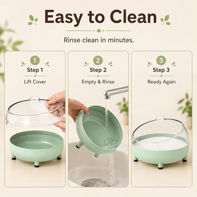Meow&Woof Hamster Sand Bath Container, Large Sandbox Toilet Gerbil Batheoom, Tiny Chinchilla Dust Bathtub Sand Bath Box for Hamster Cage Accessories 5.2 Inch-Light Green