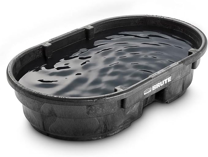 Rubbermaid Commercial Products Stock Tank, 50-Gallons, Structural Foam, Heavy Duty Container, for Livestock/Animal/Cattle Feed & Water, Outdoor Homemade Pool/Hot Tub/Bathtub, & Pet Cleaning/Dog Wash