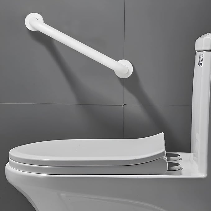 Shower Grab Bar, 2 Pack 12 Inch White Bathroom Grab Bar, 1.25" Diameter 304 Stainless Steel Anti-Slip Grab Bars for Bathtubs and Showers, Handicap Shower Grab Bar for Seniors Elderly