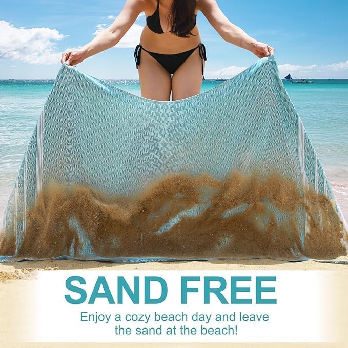 Genovega 6 Packs Oversized Turkish Beach Towels Set Bulk Clearance Sand Free Pool Swim Bathroom Camp Large No Sand Towel Adults Travel Essentials Cruise Must Haves Accessories Vacation Stuff