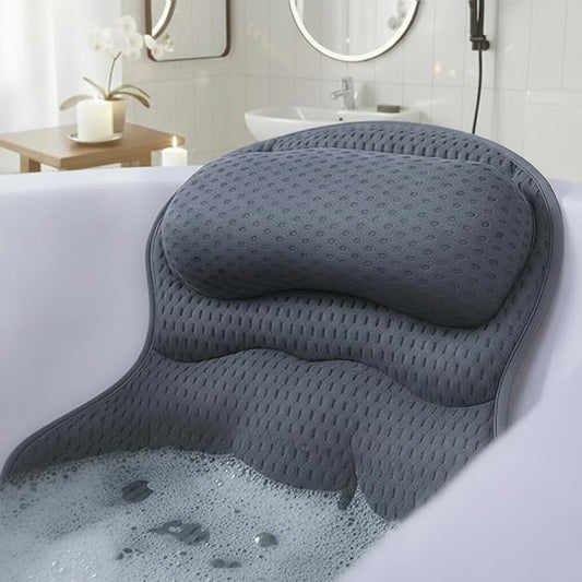 Bath Pillows for Tub, Bath Pillow Luxury Bathtub Pillows for Head and Neck Support - With 4D Air Mesh Fabric & Strong 6 Suction Cups, Tub Pillow For Bathtub, Bath Accessories & Spa Gifts For Women Men