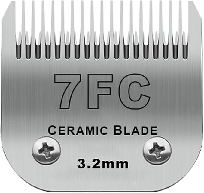7FC Detachable Dog Blades Compatible with Andis/Oster A5 Grooming | Compatible with wahl km10 dog clipper,Cut Length 1/8"(3.2mm),Made of Ceramic Blade & Stainless Steel Blade