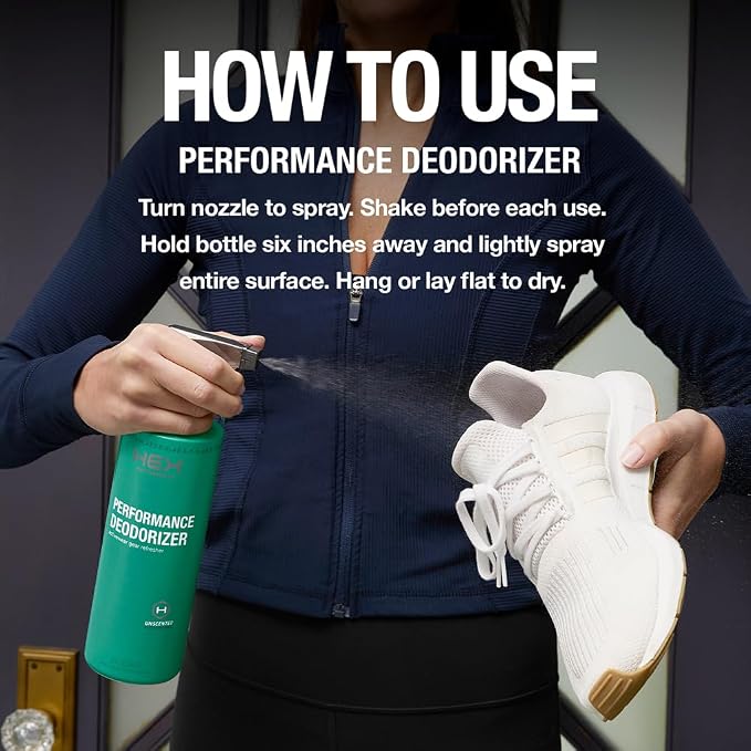 HEX Performance Deodorizing Spray, Fragrance Free, 22oz - Awesome for Shoes, Gear, Activewear & Fabrics, Yoga Mats & Gym Equipment, Carpet, Pets, Odor Eliminator & Fabric Refresher Spray (Pack of 2)