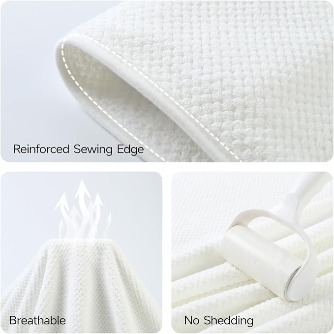 REDKISS Pack of 2 Jumbo Bath Sheets, 40 x 80 Inches Microfiber Bath Towels for Bathroom, Extra Large & Lightweight, Quick-Dry, Super Soft & Highly Absorbent, Perfect to Wrap Yourself in, White