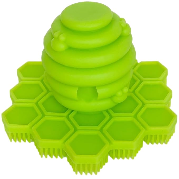 Big Bee, Little Bee - Kids Original ScrubBEE, 100% Silicone Childrens Bath Scrubber, Promotes Effective Independent Hand & Body Washing, As Seen on Shark Tank (Lime)