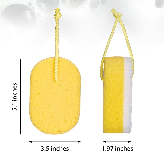 Boao 5 Pieces Soft Bath Sponge Shower Natural Gentle Soothing Body Fiber Exfoliating Shower Sponge Wash Bouquet for Women Men, Random Color(Cute Color)