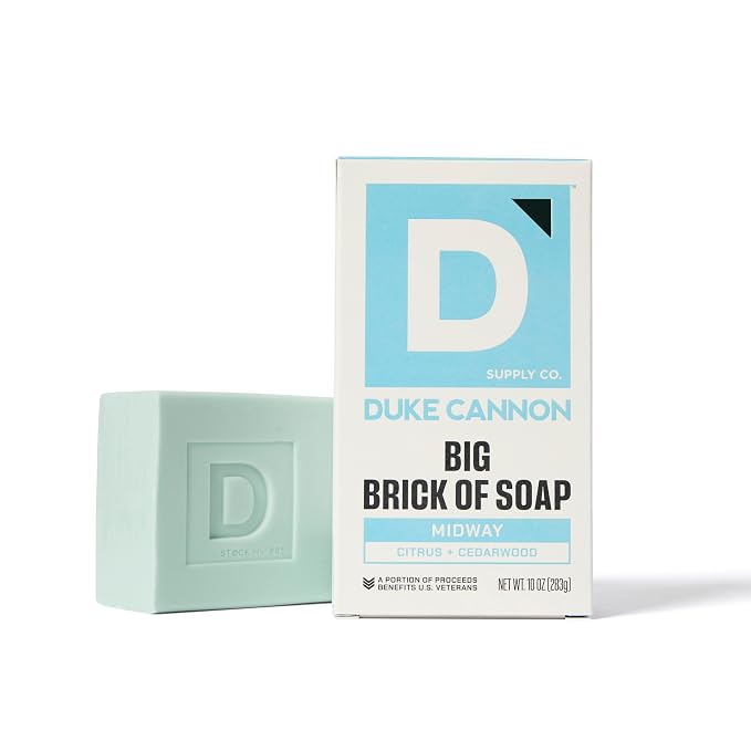 Duke Cannon Supply Co. Extra Large Bar Soap - Men's Natural Soap with Masculine Scents - Citrus + Cederwood - Made in the USA with domestic & globally sourced material - All Skin Types - Midway,10 oz