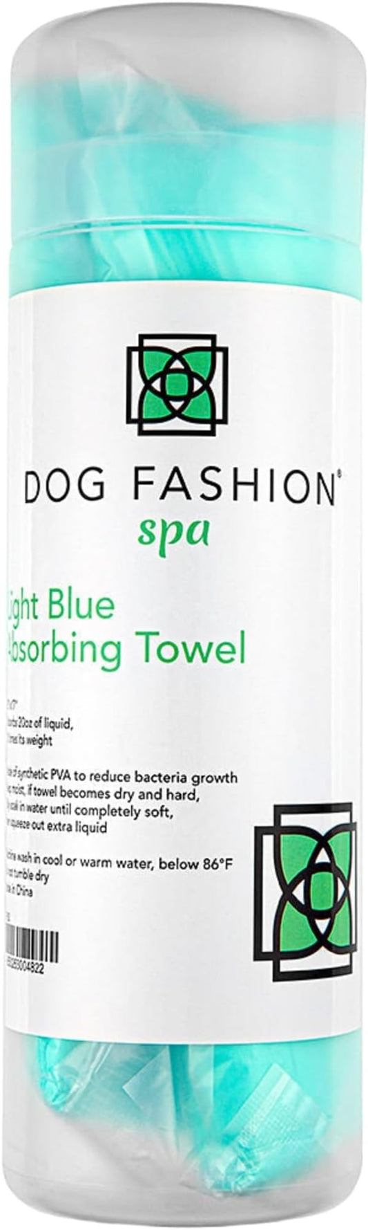 Dog Fashion Spa Light Blue Absorption Towel for Dogs – Fast-Drying Reusable Grooming Towel – Super Soft and Absorbent – 25" x 17" – Machine Washable – Made in China