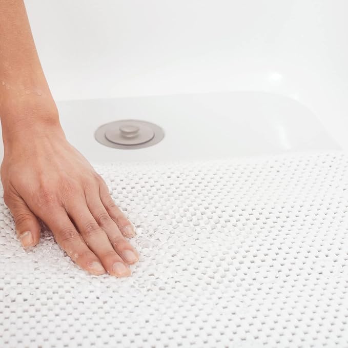 Duck Brand Softex Bath Mat for Tubs, Machine Washable, 17 x 36 Inches, Taupe, Skid Resistant (442097) (Pack of 4)