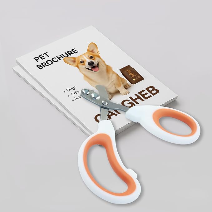 Cat Nail Clippers, Pet Nail Clippers, Cat Claw Trimmers, 2mm & 3mm Circular Cutting Holes for Small Animals Such as Birds, Bearded Dragon, Hamsters, Rabbits, Hedgehogs, Guinea Pigs (Orange)