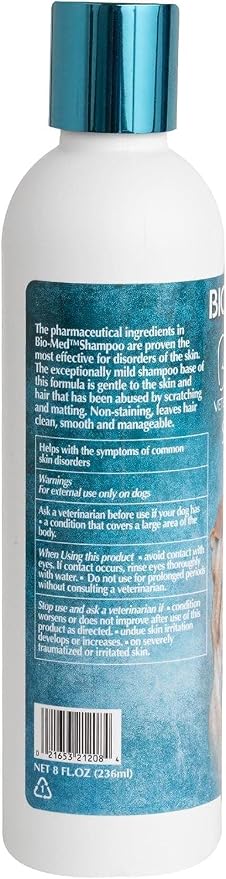 Bio-Groom Bio-Med Dog Shampoo - Dog Bathing Supplies, Puppy Shampoo for Sensitive Skin, Hot Spot Treatment, Itch Relief, Made in USA - 8 fl oz