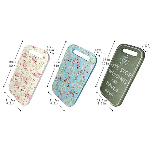 3-Pack Gardening Kneel Pads for Knee Protection, Garden Kneelers, Bath Floor Yoga Kneeler Mat, Garden Kneeling Cushions Baby Tub Bathing, Car Repair, House Chores Medium