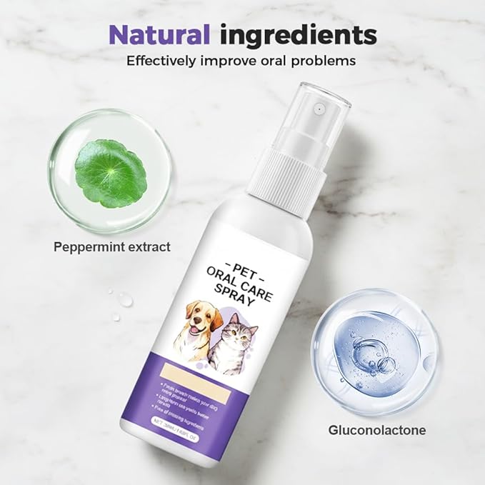 Dog Breath Freshener, Dog Dental Care Spray & Teeth Cleaning Spray, Natural Breath Freshener, Supports Daily Oral Hygiene, Support Clean Teeth and Promote Healthy Gums (1)