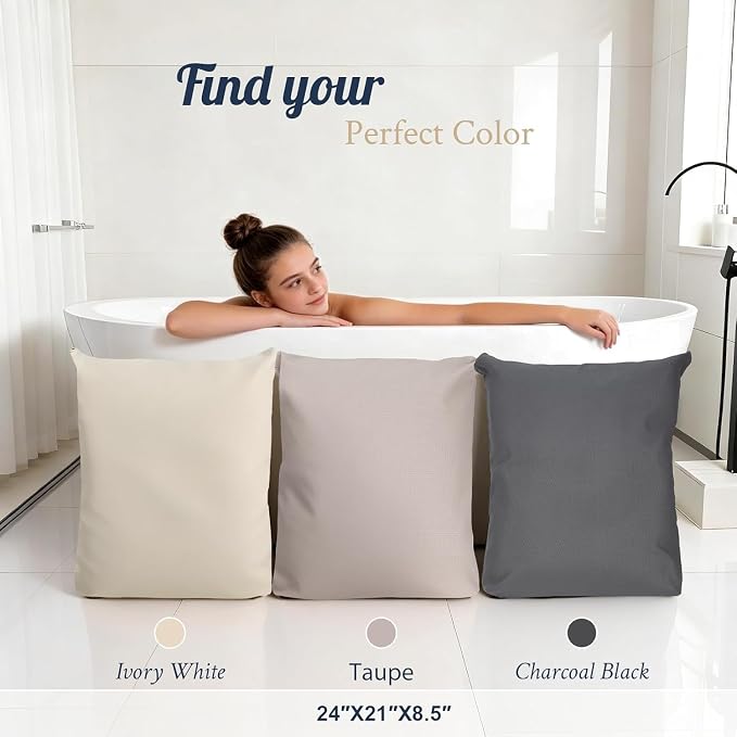 Luxury Bath Pillow for Bathtub, Soft & Comfortable Head Neck & Back Support, Adjustable Thickness, Quick Drying Bathtub Pillow for Pain Relief, Ideal Gift for Christmas Birthday Mother’s Day