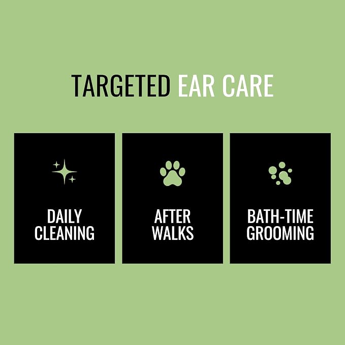 NOVEHA 150PCs Dog Ear Cleaner Wipes, Daily Ear Cleaner for Dogs & Cats - Stop Ear Itching with Aloe, Eucalyptus & Witch Hazel Ear Wipes for Dogs - for Odor Control, Dirt and Wax Removal, Unscented