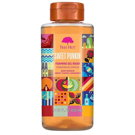 Tree Hut Sweet Punkin Body Wash, Hydrating & Moisturizing Shower Gel w/Shea Butter & Essential Oils, Soft Smooth Glowing Skin, Gentle Cleanser For All Skin Types, Self Care Gifts for Women, 18 Fl Oz