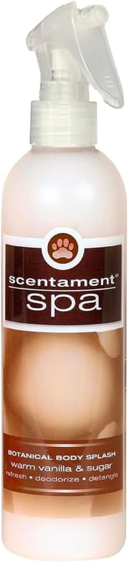 Best Shot Scentament Spa Botanical Body Splash, Detangler Spray, Hypoallergenic Body Spray for Cat, Dog, Warm Vanilla Sugar, 8 Oz.