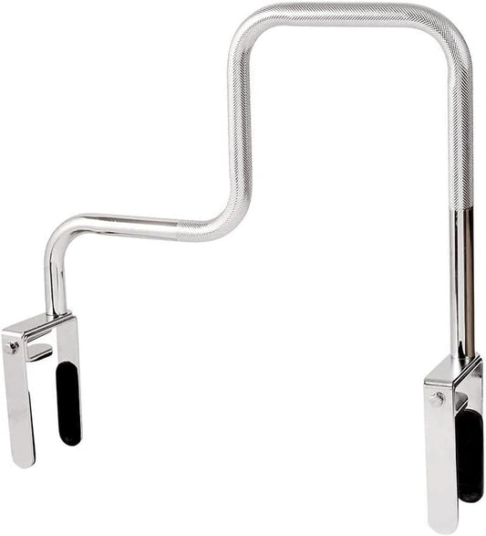 DMI Chrome Plated Adjustable Grab Bars for Bathtub and Showers for Seniors, Rust-Resistant Safety Rail with Textured Non-Slip Handle, 250 lb Capacity, Brackets Fit 3.3" - 5.8” Tub Walls