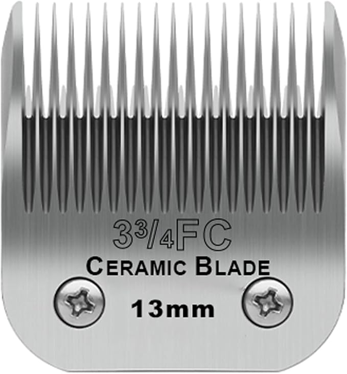 3-3/4FC Detachable Dog Blades Compatible with Andis/Oster A5 Grooming | Compatible with wahl km10 dog clipper,Cut Length 1/2"(13mm),Made of Ceramic Blade & Stainless Steel Blade