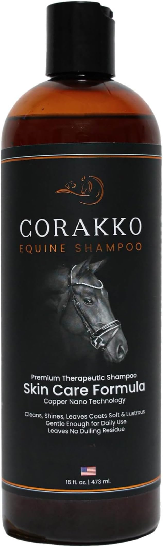 Corakko - Horse Shampoo - Premium Therapeutic Skin Care Formula - Nano-Copper Technology - Leaving Coat Conditioned & Protected Against Itching, Bites, & Preventing Skin Ailments - 16oz