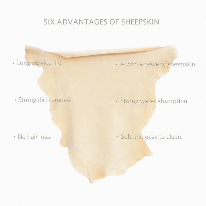 River Lake Chamois Cleaning Cloth Natural Chamois Drying Cloth Car Drying Towel Real Leather Super Absorbent Fast Drying Natural Chamois Car Wash Cloth Accessory (15.7" x 20")