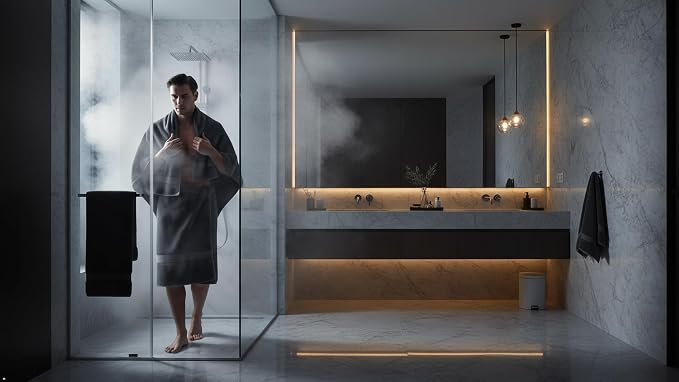 Luxury Bath Towels Set-100% Cotton- 2 Bath, 2 Hand & 2 Washcloths- Large, Thick, Fluffy, Absorbent, Quick Dry, Soft, Plush -Gift, Hotel, Gym Towel -6 Piece Luxury Bathroom Towels -Charcoal /Dark Grey