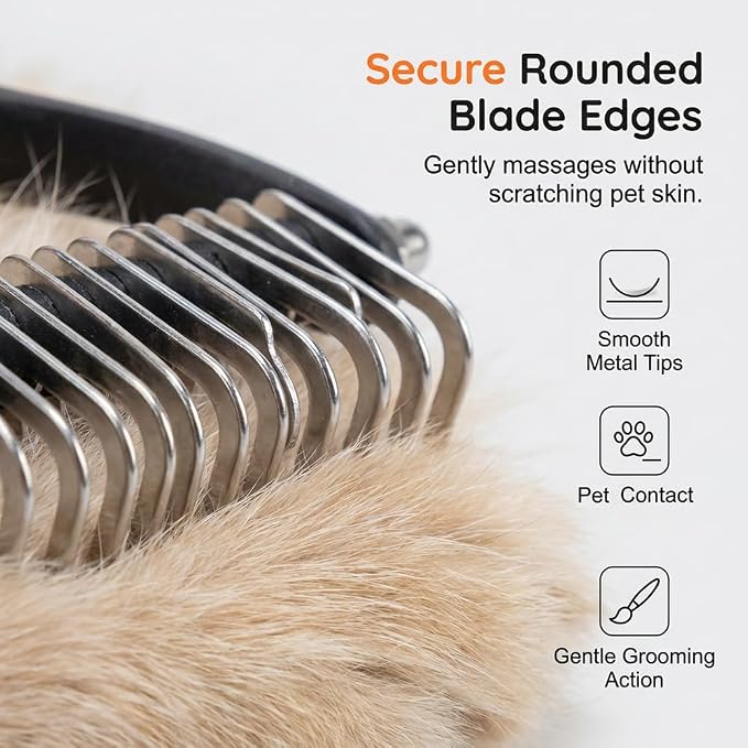 Double-Sided Pet Grooming Brush, 2026 New Undercoat Rake for Long Haired Pets, Durable Dematting Tool for long haired cats, Easy Grip Fur Remover Comb for home use (2, Green)