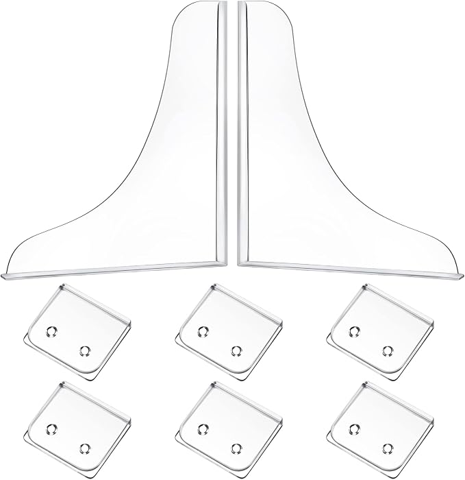 8 Pieces Bathtub Shower Splash Guards Curtain Clips Set for Shower Liners and Curtains to Keep Water Windproof Acrylic Adhesive Splash Holder (Clear)