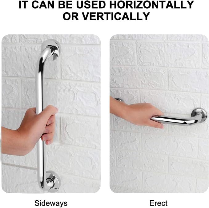 2 Pack Shower Grab Bar，Stainless Steel Grab Bar for Bathtub Showers Grab Bars, Safety Bars for Shower Chair Bench, Shower Bath Handle Grab Bars Senior, Elderly, Handicap(18 Inch) Waterproof