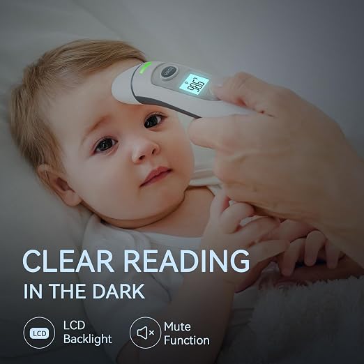 Ear Thermometer for Adults and Kids, Digital Accurate Ear and Forehead Thermometer with Fever Alarm, 1 Second Fast Result, Easy to use, 2 in 1 Mode
