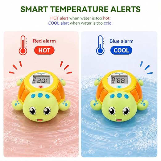 Lying Sea Turtle Water Proof Baby Bath Thermometer Used for Infant Baby Bath,Floating Toy Safety Temperature Water Thermometer, BPA Free, Baby Gift，New Baby Essentials，Animal Design