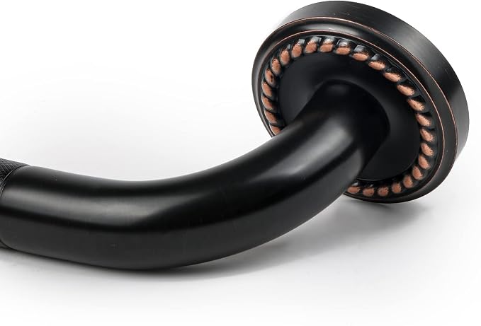 2 Pack 20 Inch Anti Slip Shower Grab Bar Oil Rubbed Black Bronze, ZUEXT Antique Brass Bathroom Grab Bar, Knurled Bath Balance Bar, Safety Handrail Support, Handicap Elderly Senior Assist Bath Handle