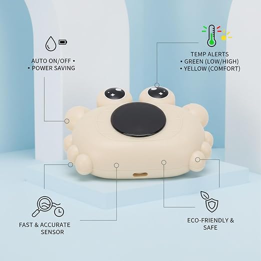 Haofy Baby Bath Thermometer IP67 for Kids Infant Toddler Pool with Auto Power Off Temperature Alert Bathtub Water Thermometer for Accurate Readings Baby Bath Essentials (Beige)