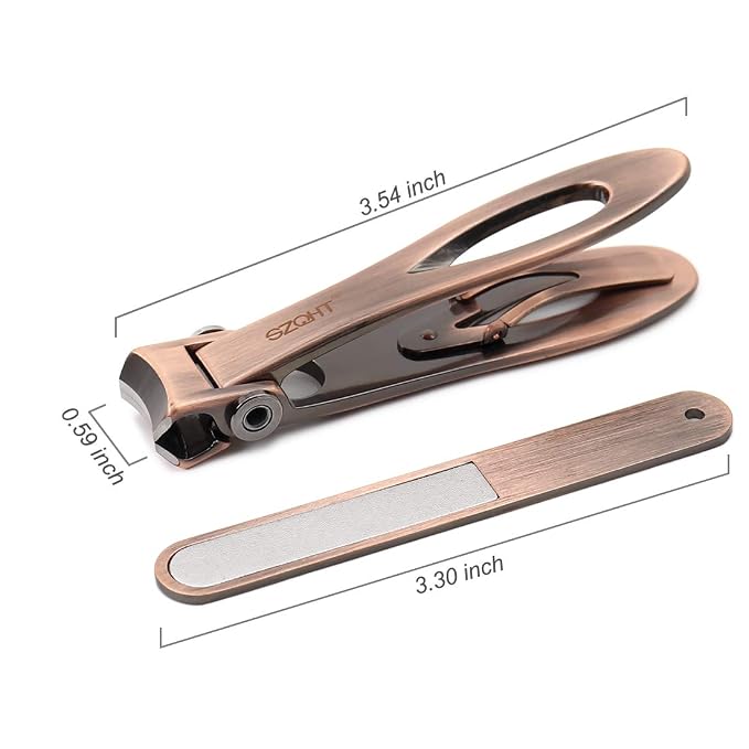Ultra Wide Jaw Opening Nail Clippers Set, Toenail Clippers for Thick Nails, Heavy Duty Nail Cutter, Stainless Steel Toe Nail Clippers for Seniors, Men & Women Manicure,Pedicure,Big(Bronze)