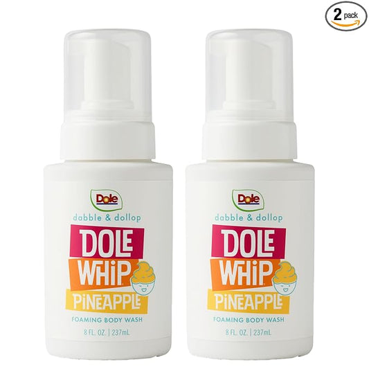 Dabble & Dollop Dole Whip® Pineapple Foaming Body Wash 2-Pack - Natural Origin Scent, Gentle Body Wash for Kids, Toddlers & Family, Sensitive Skin, Sulfate & Paraben Free (8 fl oz, Pack of 2)