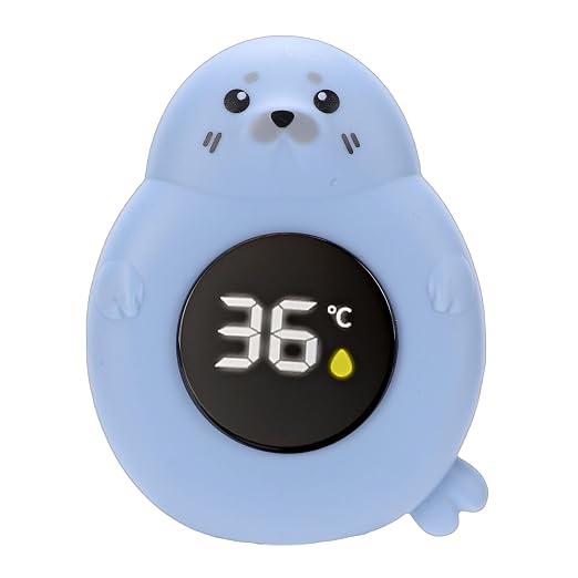 Greensen Baby Bath Thermometer, Digital Temperature with LED Alarm for Kids Toddler Bathtub Pool (Blue)