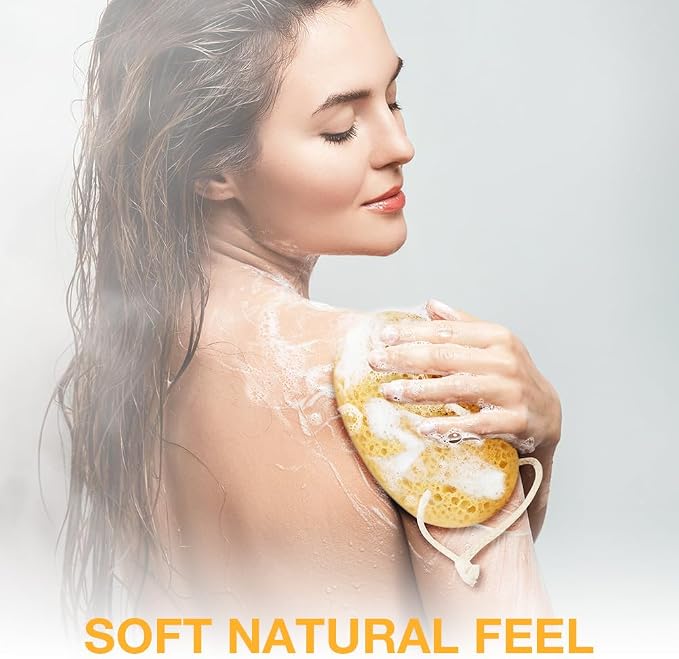 Flintronic 2PCS Bath Sponge, Large Shower Sponge for Women Men, Exfoliating Body Sponges with Dense Foam for Gentle & Deep Cleansing, for Sensitive Dry Skin