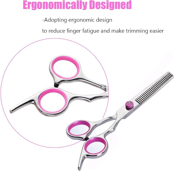 Dog Grooming Scissors,Pet Hair Scissors with Safety Round Tips Heavy Duty Titanium Stainless Steel Professional Dogs Cats Pets Grooming Shears (Teeth clipper)