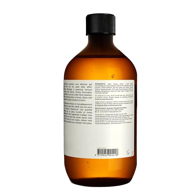 Aesop A Rose By Any Other Name Body Cleanser Refill | Gentle Shower Gel with Rose Petal Essential Oil Blend to Soften & Hydrate Skin | 500 mL / 16.9 oz - Recyclable Bottle (Pack of 3)