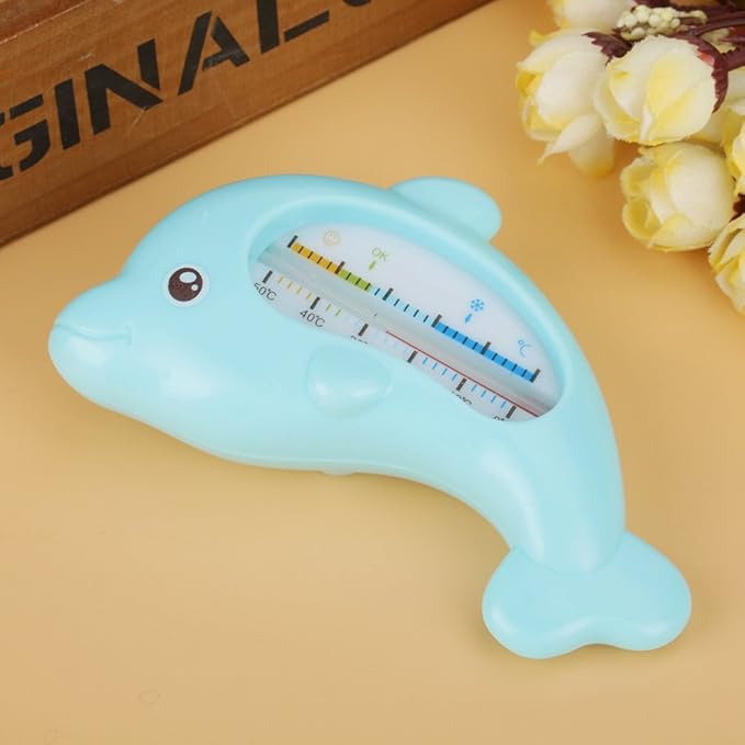 Bath Water Thermometer - Cute Dolphin Design for Safe Bathing Blue