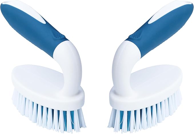 Scrub Brush, 2 Pack Household Cleaning Brushes with Stiff Bristles, Scrubbing Brush for Carpet, Shower, Bathtub, Kitchen, Pool Tile, Bathroom Scrubber, Small
