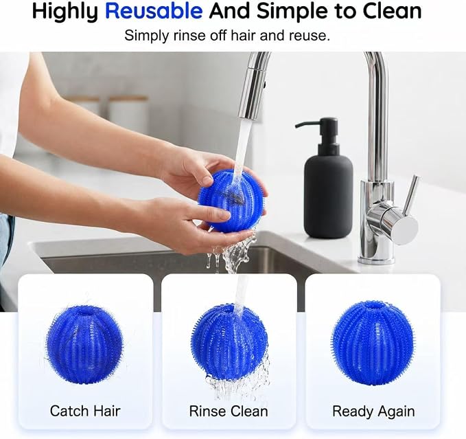 12Pcs Pet Hair Remover for Laundry, 2026 Reusable Dog & Cat Hair Remover, Efficient Debris, Hair Cleaner, Pet Hair Catcher for Clothes, Bedding, Washing Machine Hair Catcher (Large)