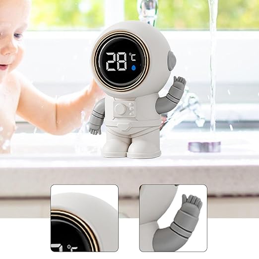 Baby Bath Thermometer Electronic Water Thermometer Cute Digital Water Temperature Meter Waterproof for Bathtub Home Newborn, Astronaut