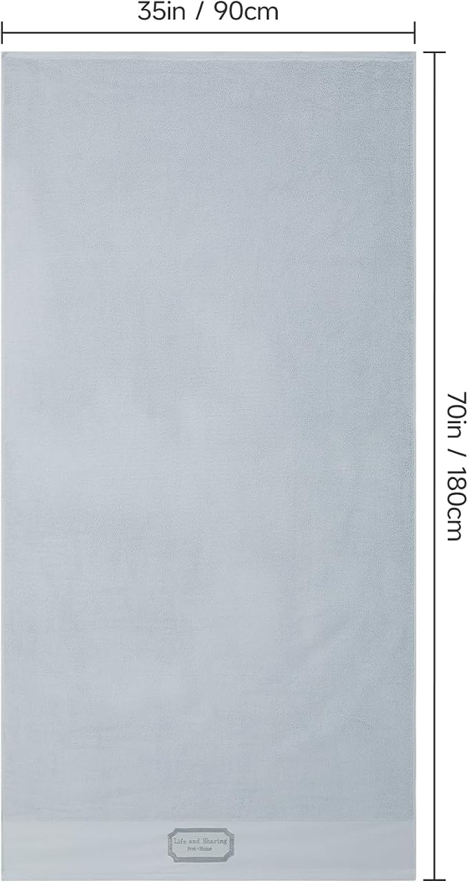 REDKISS Extra Large Bath Towels Set of 2, 35x70 inches Hotel Towels Large Size, 100% Cotton Highly Absorbent Bath Sheets, Super Soft Oversized Bath Towels for Bathroom, Spa
