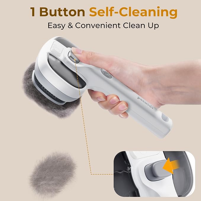Pecute Self-Cleaning Steam Dog Cat Brush for Heavy Shedding/Long Coats | Gentle, Undercoat removal & smoothing, Shedding control, For water-anxious pets, 2 cool mist modes, XL tank, 240-min runtime