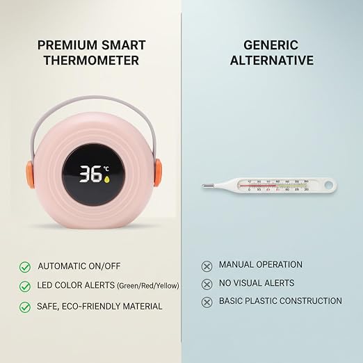 AYNEFY Bath Thermometer, Speaker Shape Water Temperature Thermometers LED Baby Safety Floating Tub Toy Accurate Sensor Digital Tester for Infant Toddler Bathtub Swimming Pool (Pink)